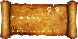 Fleck Martin névjegykártya